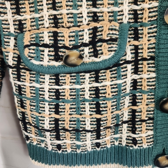 Ann Taylor Women's Career Workwear Chic Tweedy V-Neck Sweater Jacket in Multi S - Picture 7 of 13